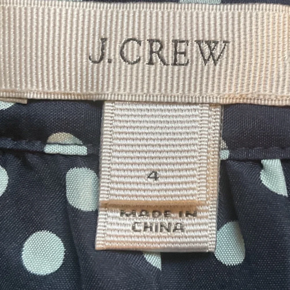 J. Crew Women's Naomi Silk Polka Dot Top Ruffle Neck Sleeveless Blouse Size 4‎